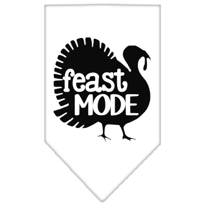 Feast Mode Screen Print Bandana White Large