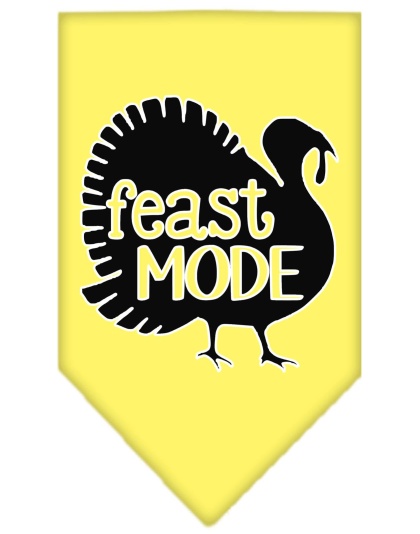 Feast Mode Screen Print Bandana Yellow Large