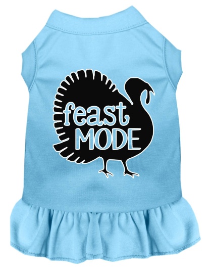 Feast Mode Screen Print Dog Dress Baby Blue 4X