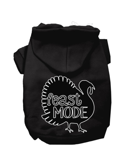 Feast Mode Screen Print Dog Hoodie Black L