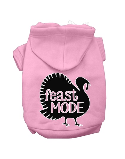 Feast Mode Screen Print Dog Hoodie Light Pink L