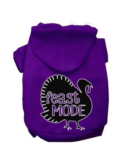 Feast Mode Screen Print Dog Hoodie Purple L