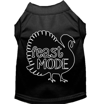 Feast Mode Screen Print Dog Shirt Black Lg