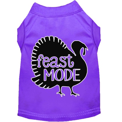 Feast Mode Screen Print Dog Shirt Purple Lg