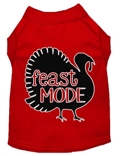 Feast Mode Screen Print Dog Shirt Red Lg