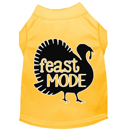 Feast Mode Screen Print Dog Shirt Yellow Lg