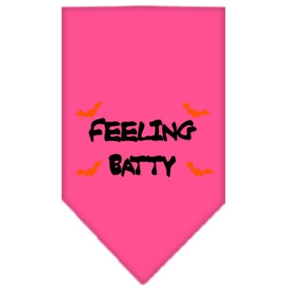 Feeling Batty Screen Print Bandana Bright Pink Large