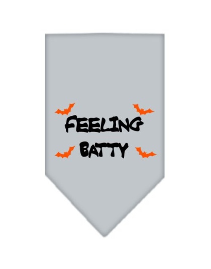 Feeling Batty Screen Print Bandana Grey Large