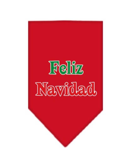 Feliz Navidad Screen Print Bandana Red Large