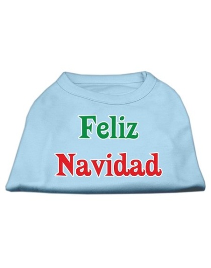 Feliz Navidad Screen Print Shirts Baby Blue L