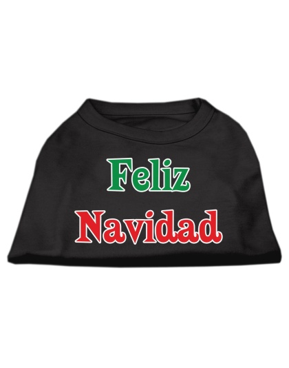 Feliz Navidad Screen Print Shirts Black L