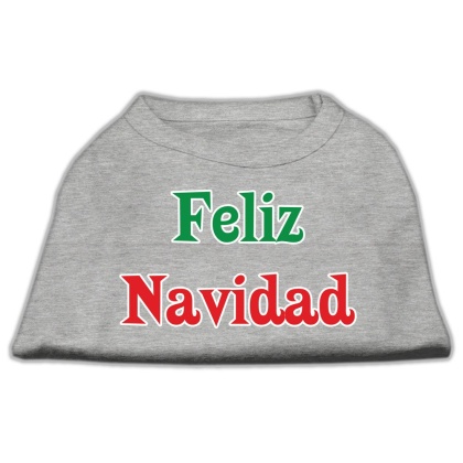 Feliz Navidad Screen Print Shirts Grey L