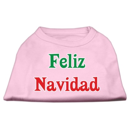 Feliz Navidad Screen Print Shirts Light Pink L