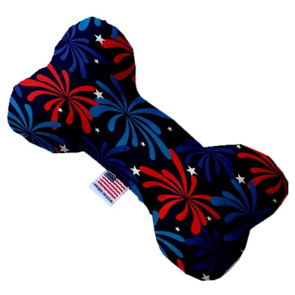 Fireworks 10 inch Canvas Bone Dog Toy