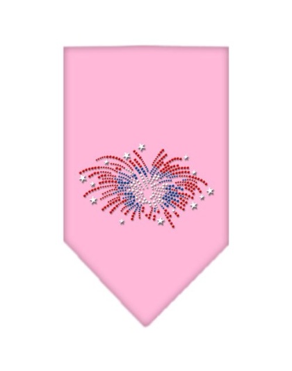 Fireworks Rhinestone Bandana Light Pink Large