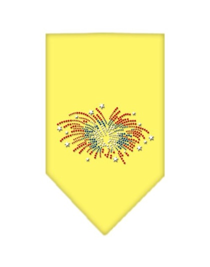 Fireworks Rhinestone Bandana Yellow Large