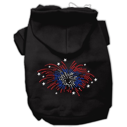 Fireworks Rhinestone Hoodie Black L