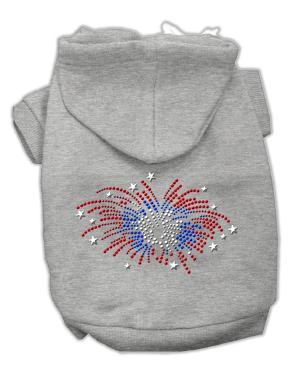 Fireworks Rhinestone Hoodie Grey L