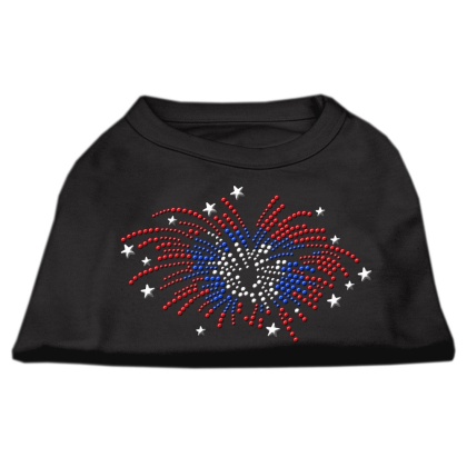 Fireworks Rhinestone Shirt Black L