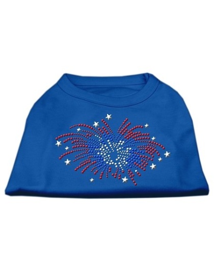 Fireworks Rhinestone Shirt Blue Lg