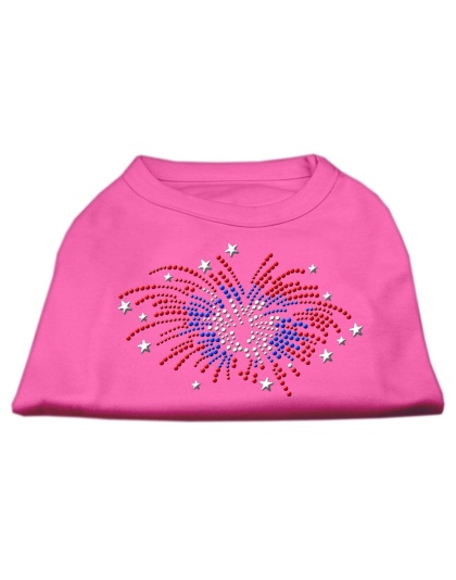 Fireworks Rhinestone Shirt Bright Pink L