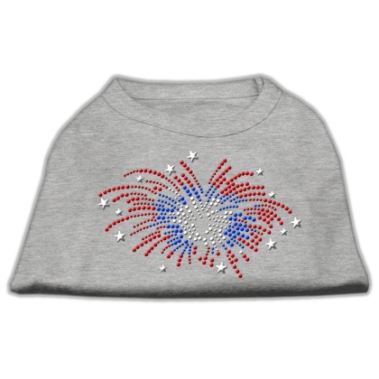 Fireworks Rhinestone Shirt Grey L