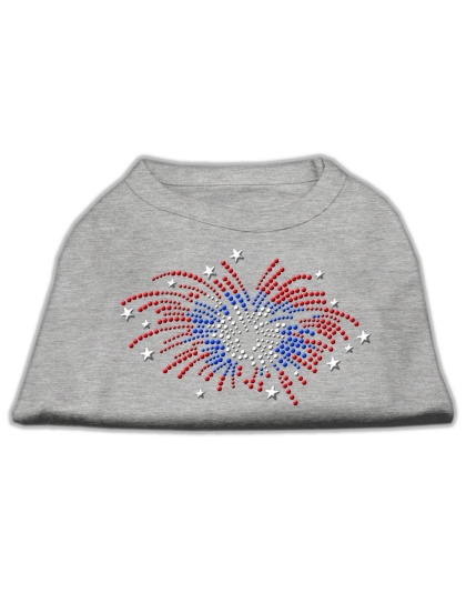 Fireworks Rhinestone Shirt Grey L