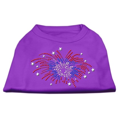 Fireworks Rhinestone Shirt Purple L