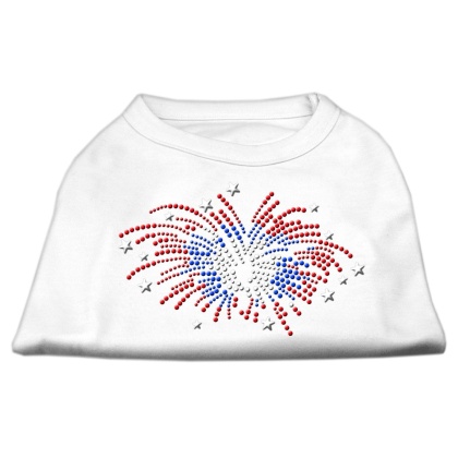 Fireworks Rhinestone Shirt White L