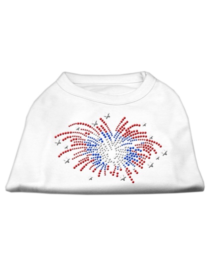 Fireworks Rhinestone Shirt White L