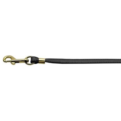 Flat Plain Leashes Black Gold Hardware