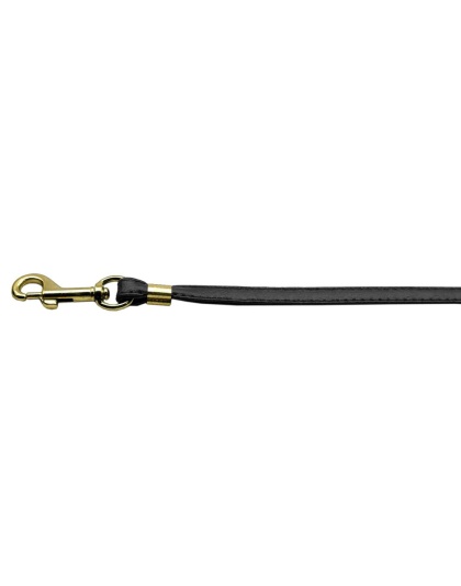 Flat Plain Leashes Black Gold Hardware