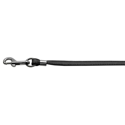 Flat Plain Leashes Black Silver Hardware