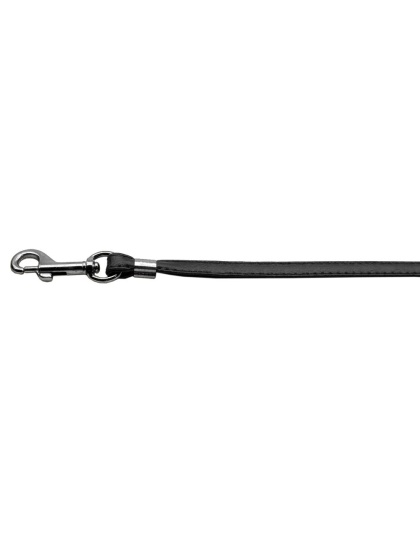 Flat Plain Leashes Black Silver Hardware