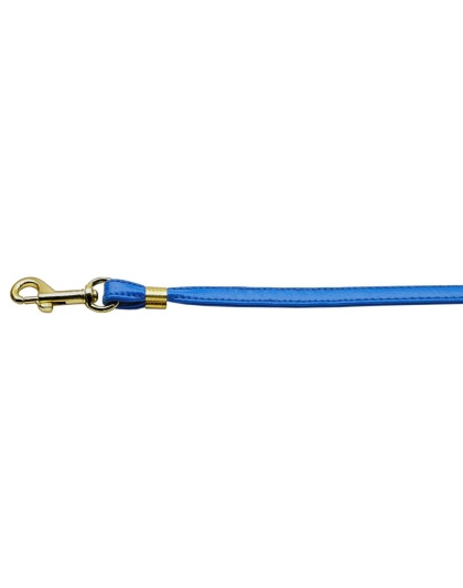 Flat Plain Leashes Blue Gold Hardware