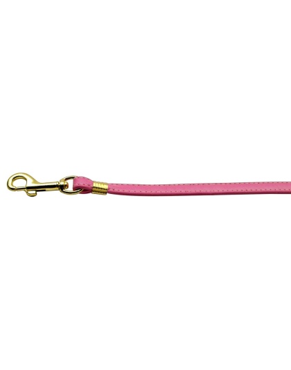 Flat Plain Leashes Pink Gold Hardware