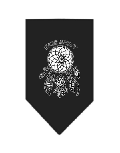 Free Spirit Screen Print Bandana Black Large