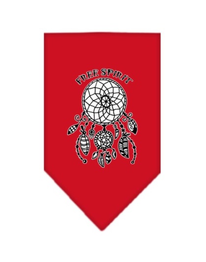 Free Spirit Screen Print Bandana Red Large