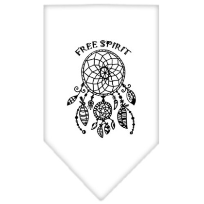 Free Spirit Screen Print Bandana White Large