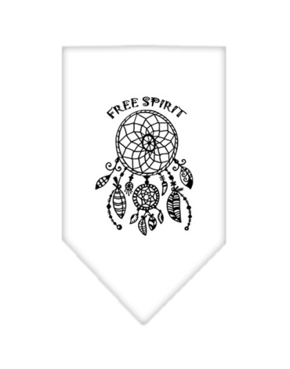 Free Spirit Screen Print Bandana White Large