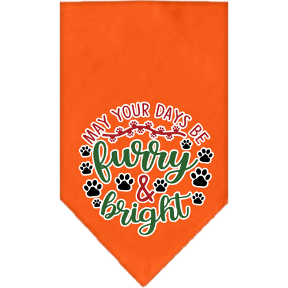Furry and Bright Screen Print Bandana Orange Size Small
