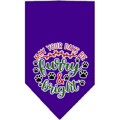 Furry and Bright Screen Print Bandana Purple Size Small