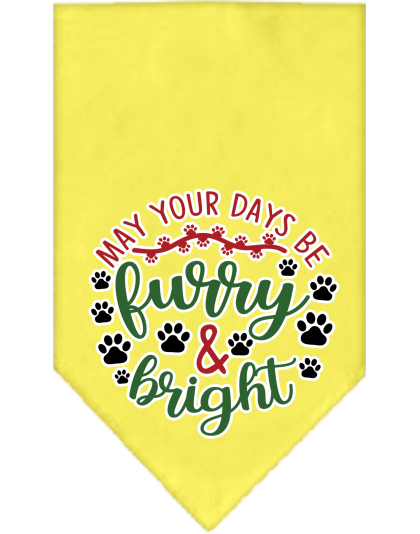 Furry and Bright Screen Print Bandana Yellow Size Small