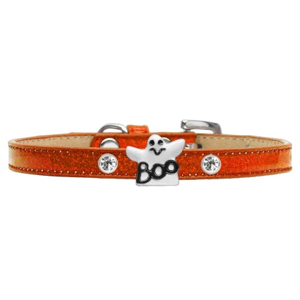 Ghost Charm Dog Collar Orange Ice Cream Size 10