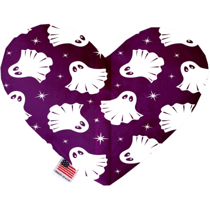 Ghosts on Purple 6 Inch Heart Dog Toy