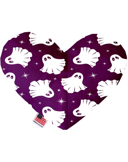 Ghosts on Purple 6 Inch Heart Dog Toy