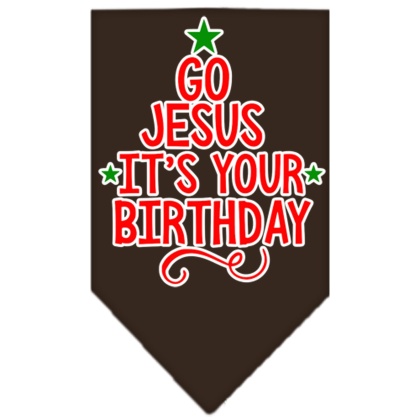 Go Jesus Screen Print Bandana Cocoa Large