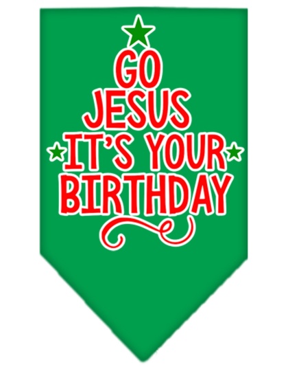 Go Jesus Screen Print Bandana Emerald Green Large