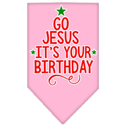 Go Jesus Screen Print Bandana Light Pink Large