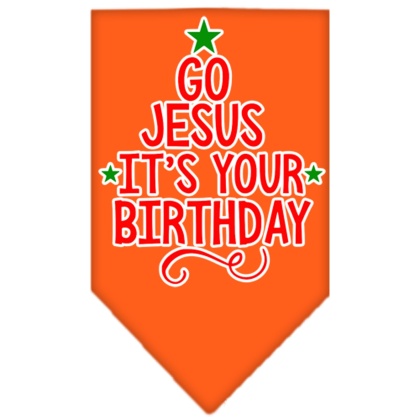 Go Jesus Screen Print Bandana Orange Large